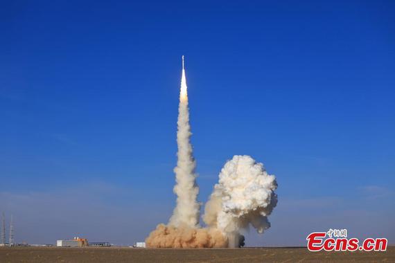 China launches the Lijian-1 -- also known as Kinetica-1 Y11 -- carrier rocket carrying nine satellites, including three international clients from the United Arab Emirates (UAE), Egypt and Nepal from the Dongfeng commercial space innovation pilot zone near the Jiuquan Satellite Launch Center in northwest China on Dec. 11, 2025. (Photo: China News Service/Wang Jiangbo)