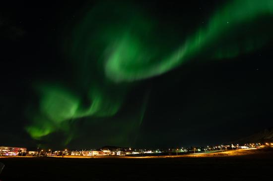Northern lights light up sky over Reykjavik