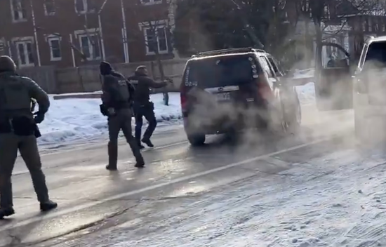 ICE agents shot a woman. (screenshot from media video report)