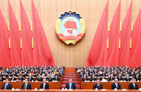 The fourth session of the 14th National Committee of the Chinese People's Political Consultative Conference (CPPCC) holds its closing meeting at the Great Hall of the People in Beijing, capital of China, March 11, 2026. Xi Jinping and other Party and state leaders, including Li Qiang, Zhao Leji, Cai Qi, Ding Xuexiang, Li Xi and Han Zheng, attended the meeting. (Xinhua/Yan Yan)