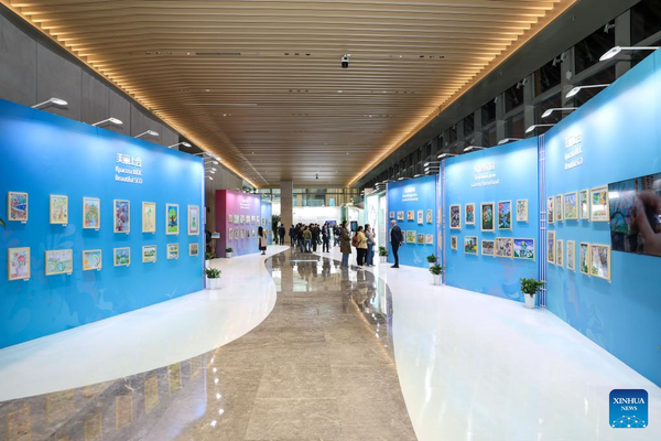 People visit an exhibition during the Green and Sustainable Development Forum of the Shanghai Cooperation Organization (SCO) in Ningbo, east China's Zhejiang Province on April 29, 2026. (Xinhua/Jiang Han)