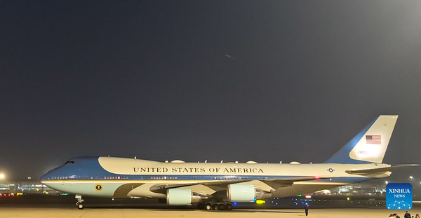 U.S. President Donald Trump arrives in Beijing on May 13, 2026, for a state visit to China. At the invitation of Chinese President Xi Jinping, Trump is visiting China from May 13 to 15. (Xinhua/Cai Yang)