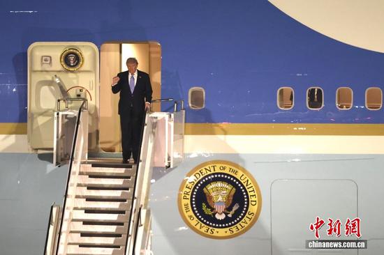 U.S. President Donald Trump arrives in Beijing for state visit to China
