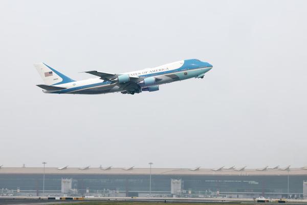 U.S. President Donald Trump leaves Beijing on May 15, 2026, concluding his state visit to China. (Xinhua/Ding Lin)