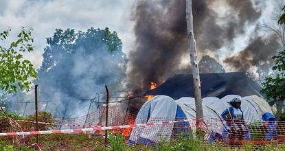 Fire breaks out at Ebola treatment center in DR Congo