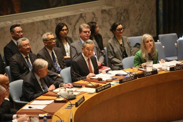 Chinese Foreign Minister Wang Yi, also a member of the Political Bureau of the Communist Party of China Central Committee, presides over a Security Council high-level meeting on upholding the purposes and principles of the UN Charter and strengthening the UN-centered international system at the UN headquarters in New York, on May 26, 2026. (Xinhua/Zhang Fengguo)