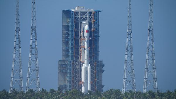 A modified version of the Long March-7 rocket carrying a new communication technology test satellite blasts off from the Wenchang Space Launch Site in south China's Hainan Province, June 23, 2026. Launched at 10:10 a.m. (Beijing Time) aboard the rocket, the satellite has successfully entered its preset orbit.