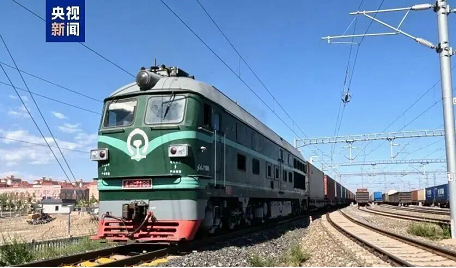 Horgos Land Port in Xinjiang Uygur autonomous region.（Screenshot photo from CCTV News）