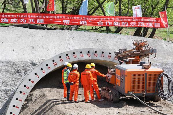 Staff members operate at a construction site of the China-Kyrgyzstan-Uzbekistan railway project, in Jalalabad, Kyrgyzstan, April 29, 2025. (Photo by Roman Gainanov/Xinhua)