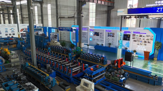 The live-streaming exhibition hall of Zhongtuo Cold Roll Forming Machinery. (Photo: Zhongtuo Cold Roll Forming Machinery)