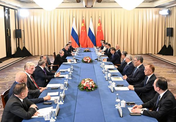 Chinese President Xi Jinping meets with Russian President Vladimir Putin on the sidelines of the Shanghai Cooperation Organization Summit 2026 in Bishkek, Kyrgyzstan, Aug. 31, 2026. (Xinhua/Yan Yan)
