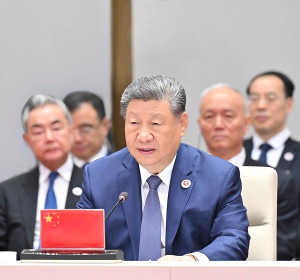 Chinese President Xi Jinping delivers an important speech during the 26th Meeting of the Council of Heads of State of the Shanghai Cooperation Organization (SCO) in Bishkek, Kyrgyzstan, Sept. 1, 2026. (Xinhua/Zhai Jianlan)