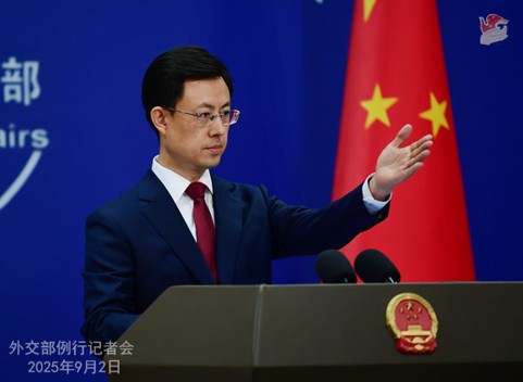 Chinese Foreign Ministry spokesperson Guo Jiakun speaks at a regular press conference in Beijing, Sept. 2, 2026. (Photo: Ministry of Foreign Affairs)