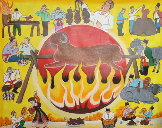 《烤全羊》米纳瓦尔·木台力甫《斗羊》米纳瓦尔·木台力甫《好日子》