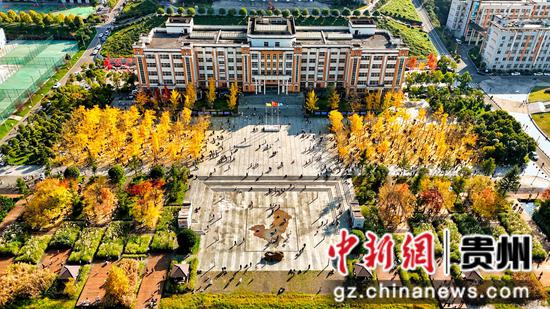 11月16日，六盘水明湖国家湿地公园旁的六盘水师范学院校园内游人如织。赵桦 摄