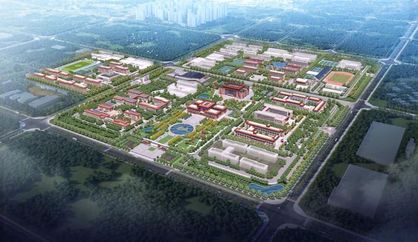 石河子大学新校区鸟瞰图。