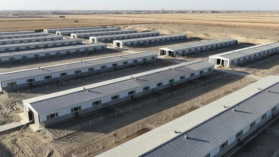 昆盛畜牧第一牧場(chǎng)航拍圖。通訊員 努爾丁 攝