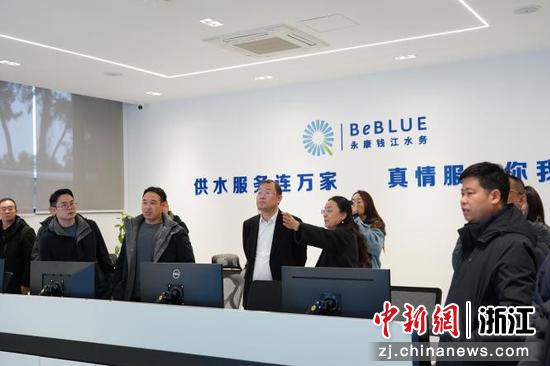 日前，内蒙古天河水务党支部书记、董事长项继承一行走访永康钱江水务。张颖&nbsp;供图