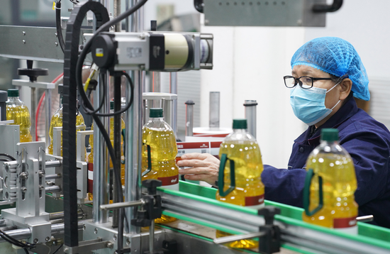 3月6日，位于我市白碱滩区的克拉玛依红果实生物制品公司生产车间内，员工们正在生产流水线上忙碌。克拉玛依融媒记者 非尔代维斯·热夏提 摄9