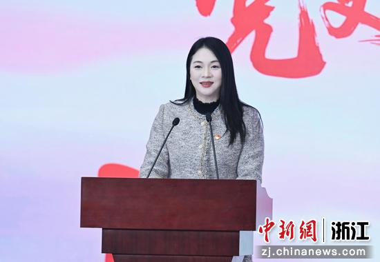 图为：中国新闻社编委、浙江分社党委书记、社长柴燕菲致辞。中新社记者 王刚 摄