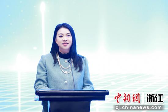 图为：中国新闻社编委，浙江分社党委书记、社长柴燕菲致辞。中新社记者 孙杨洋 摄