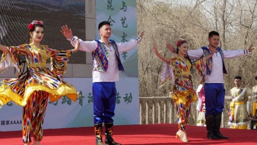 县歌舞团带来的节目。布热比·艾买尔 摄

